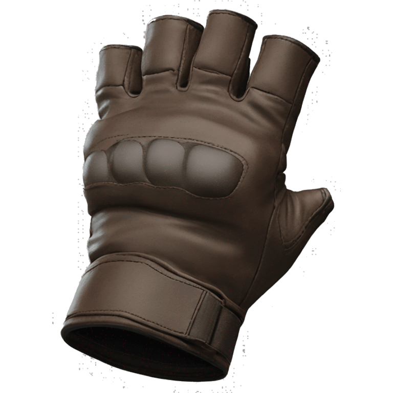 fingerless brown leather tactical glove emoji