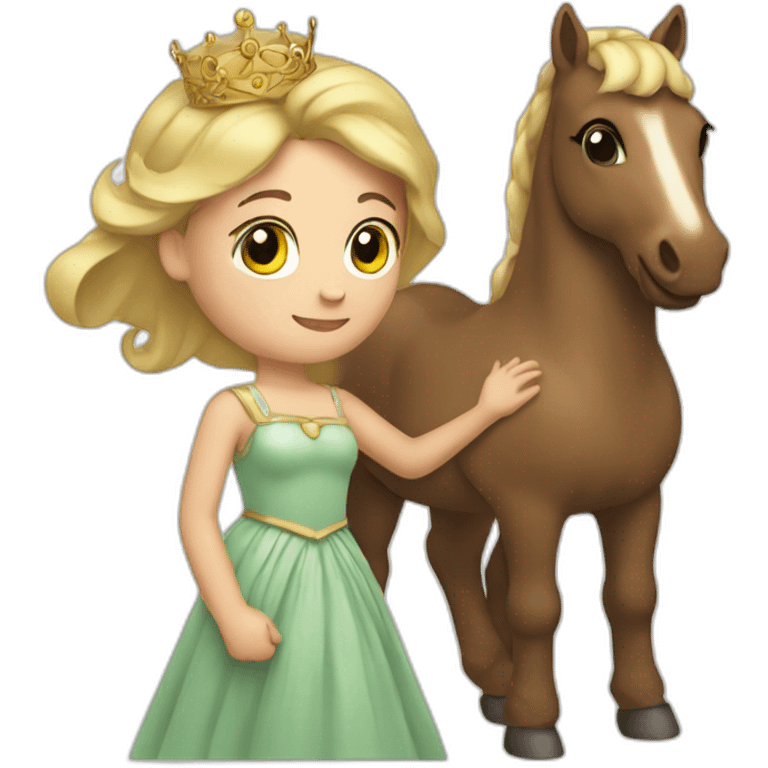 Princess carrying a horse in her arms emoji