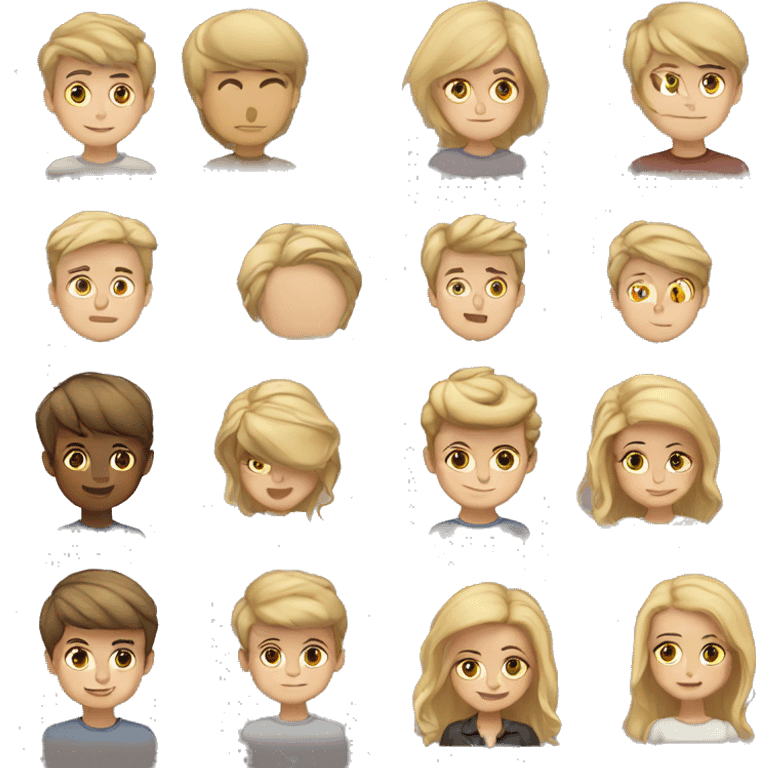 boy with blonde hair tall and girl with brown brown hair short  emoji