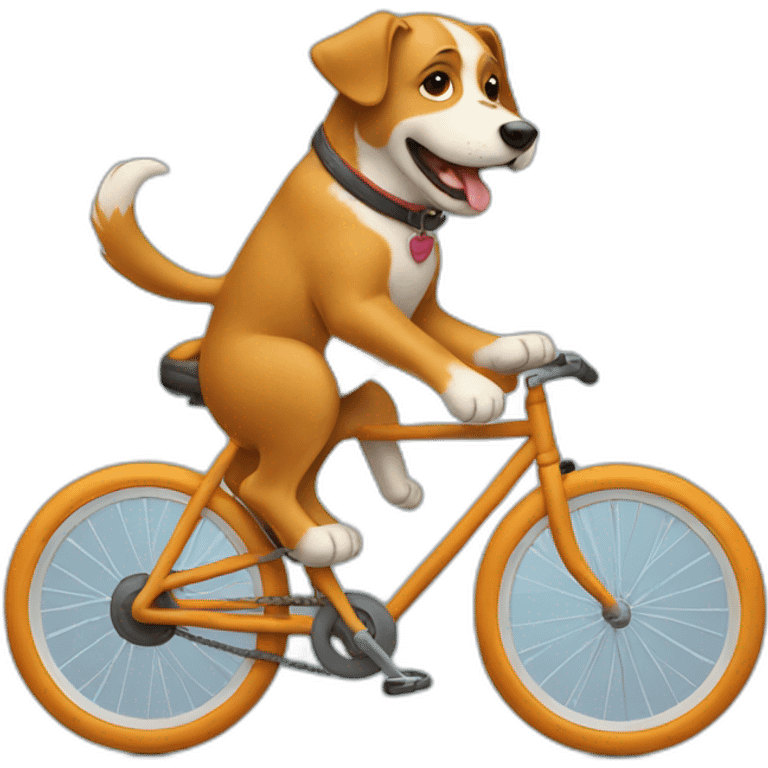 The dog rides a bicycle emoji