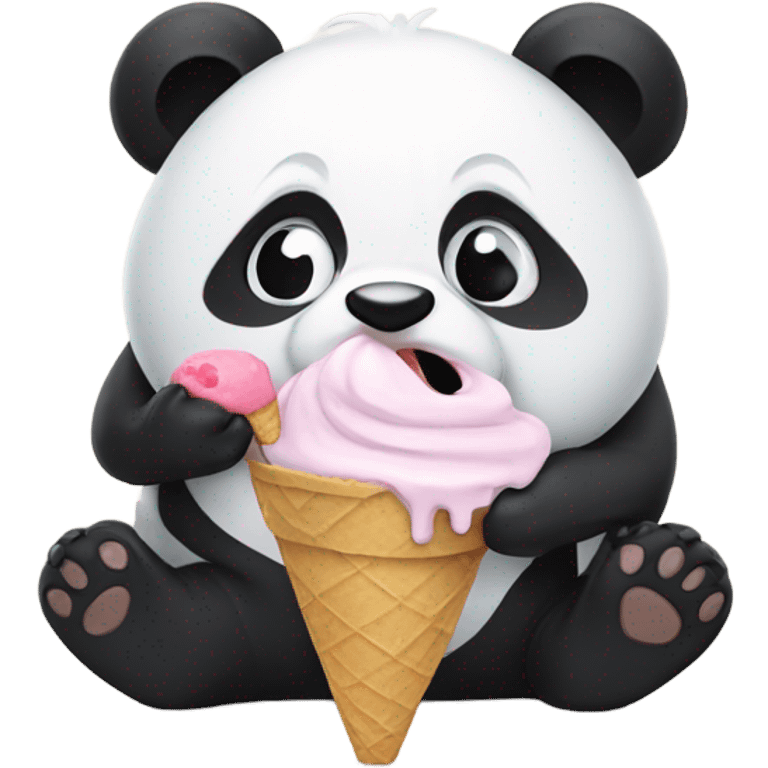 Panda eating ice cream emoji