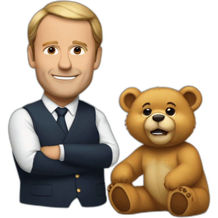 Ourson avec la tête de macron emoji