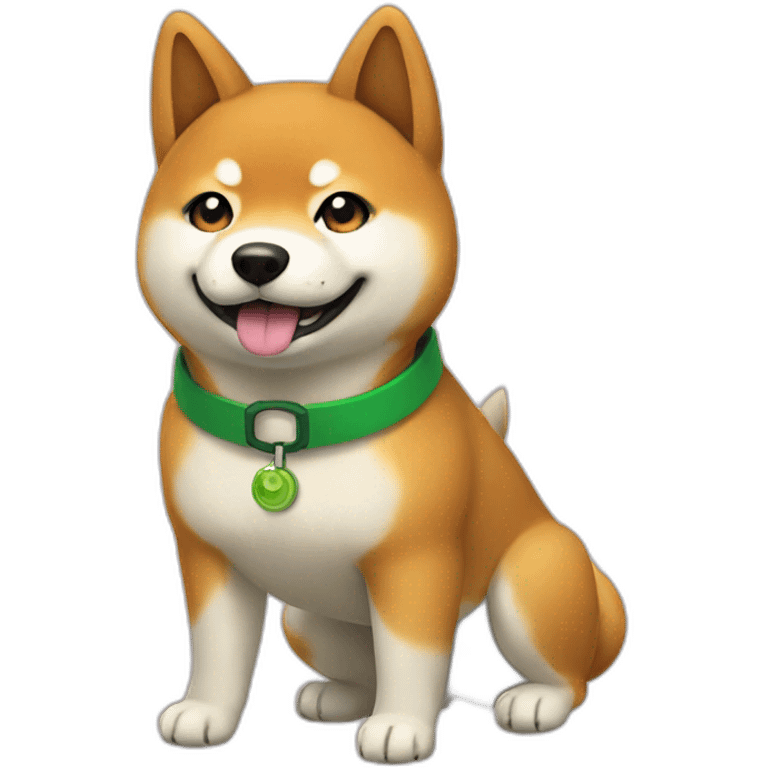 Rare Shiba pokemon with a green collar emoji