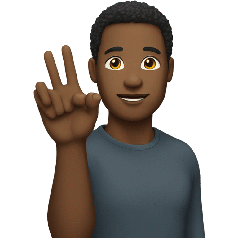 Black man hand up emoji