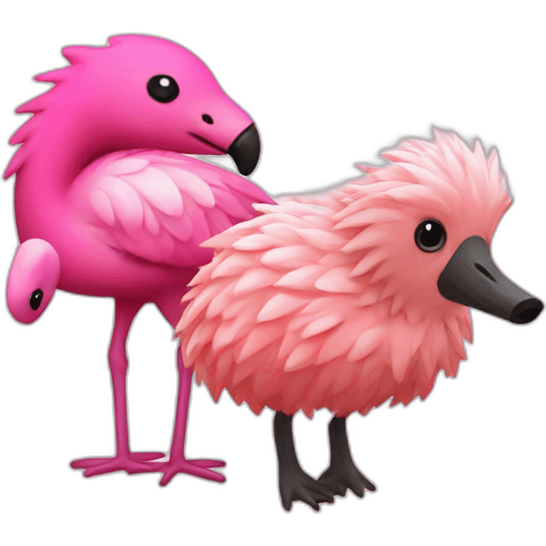 Hedgehog and flamingo emoji