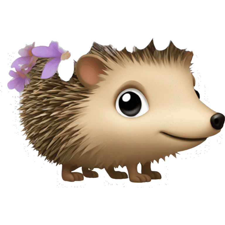 hedgehog with back covered with flowers emoji