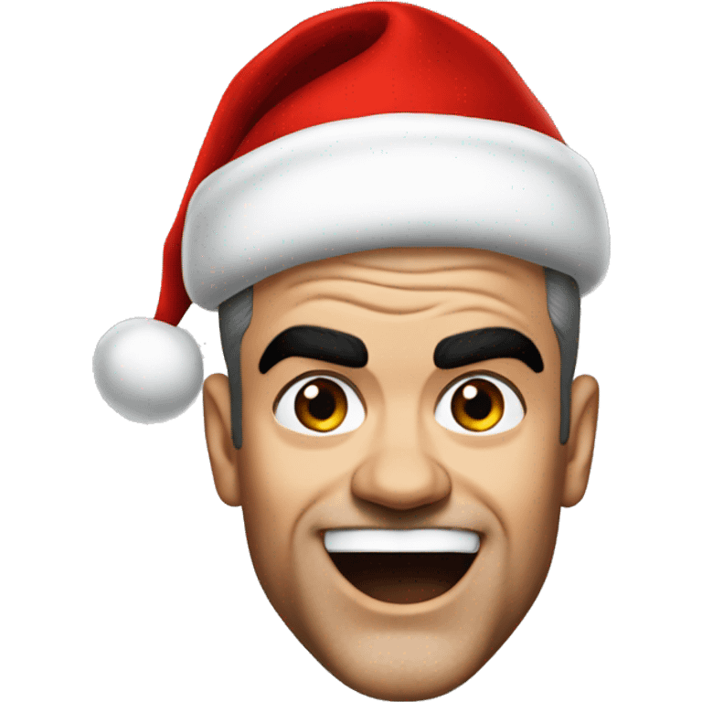 robbie williams with santa hat emoji