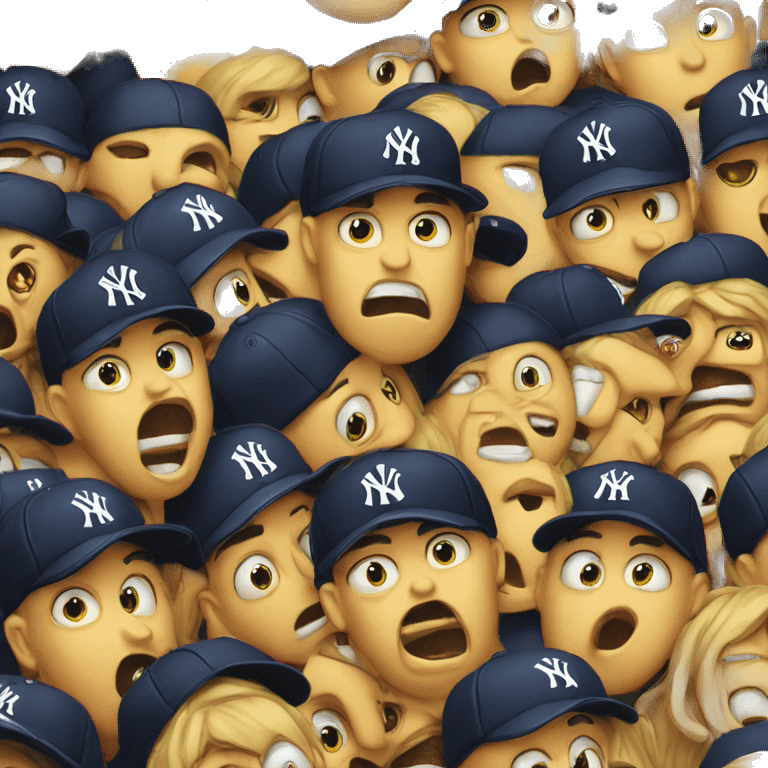 Cursing face with Yankees hat emoji