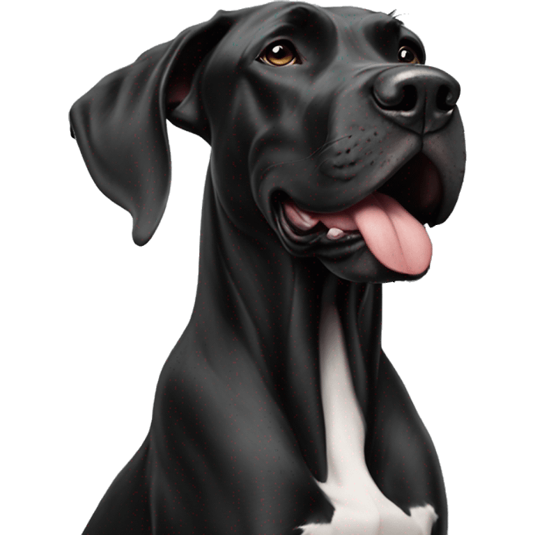 Black Great Dane blowing a kiss emoji