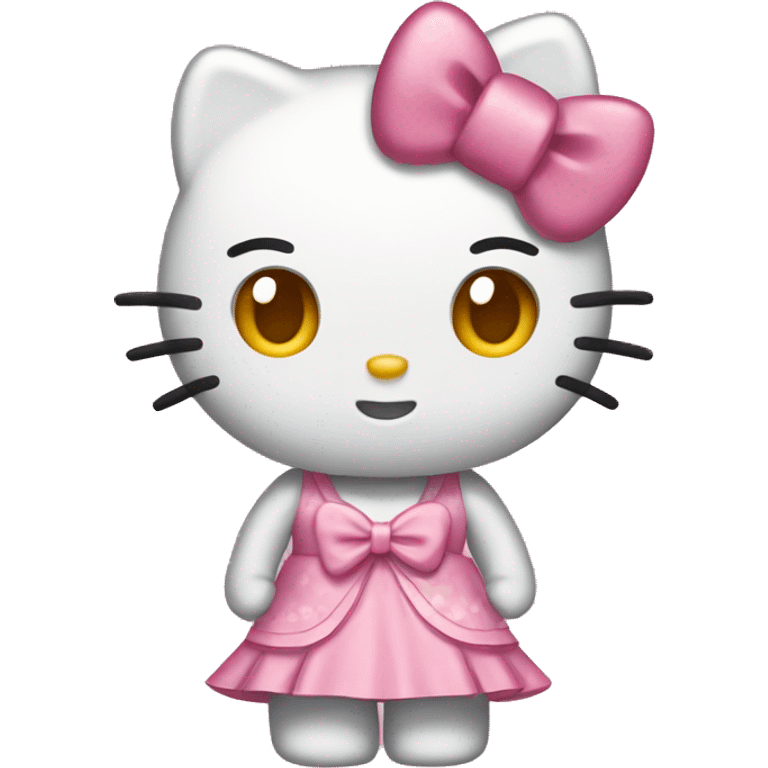 Hellokitty wearing a dress with a bow  emoji