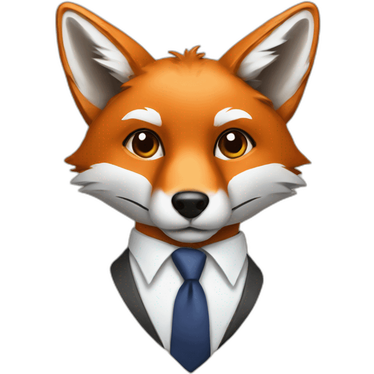 fox wearing a tie emoji