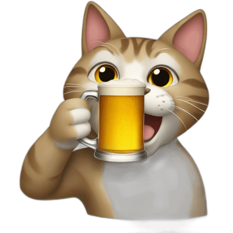 cat drinking beer emoji