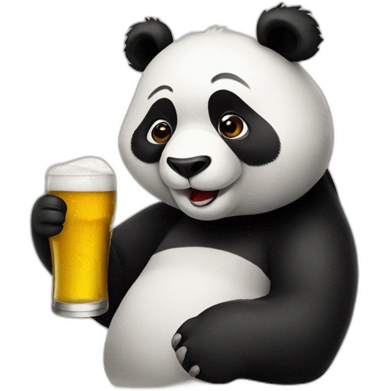 panda drinks beer emoji