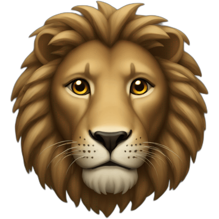 Dark lion face emoji