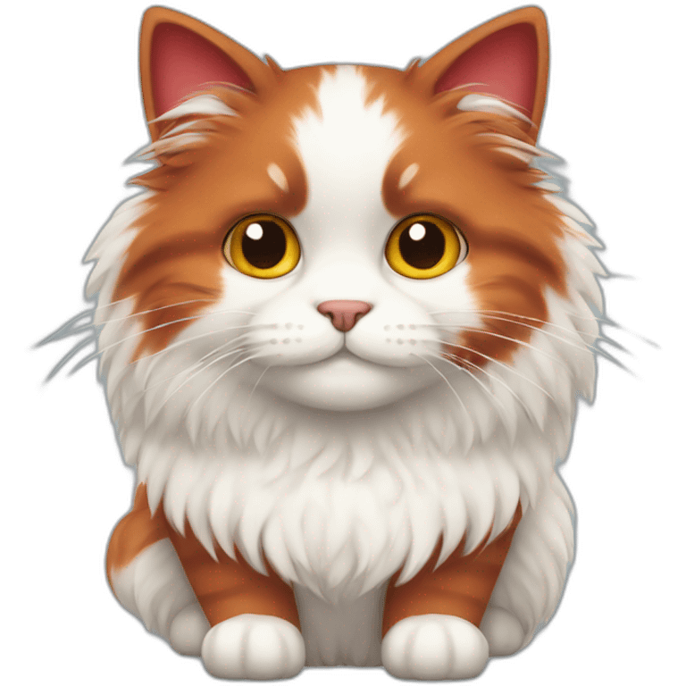 Fluffy red and white cat emoji