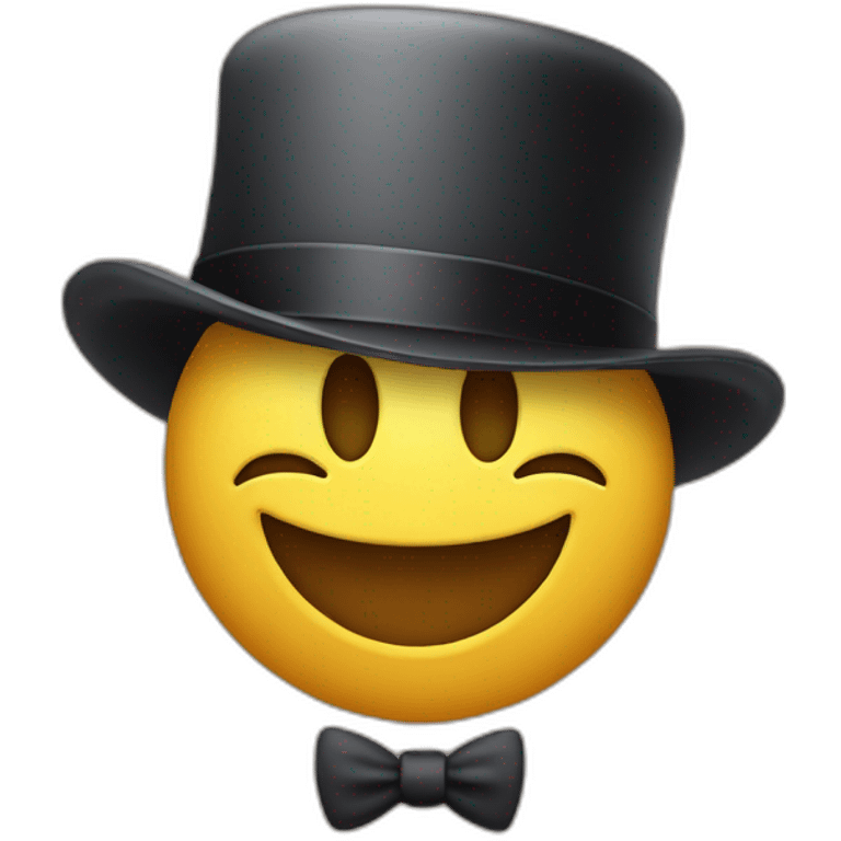 smiley emoji wearing a  bowler hat emoji