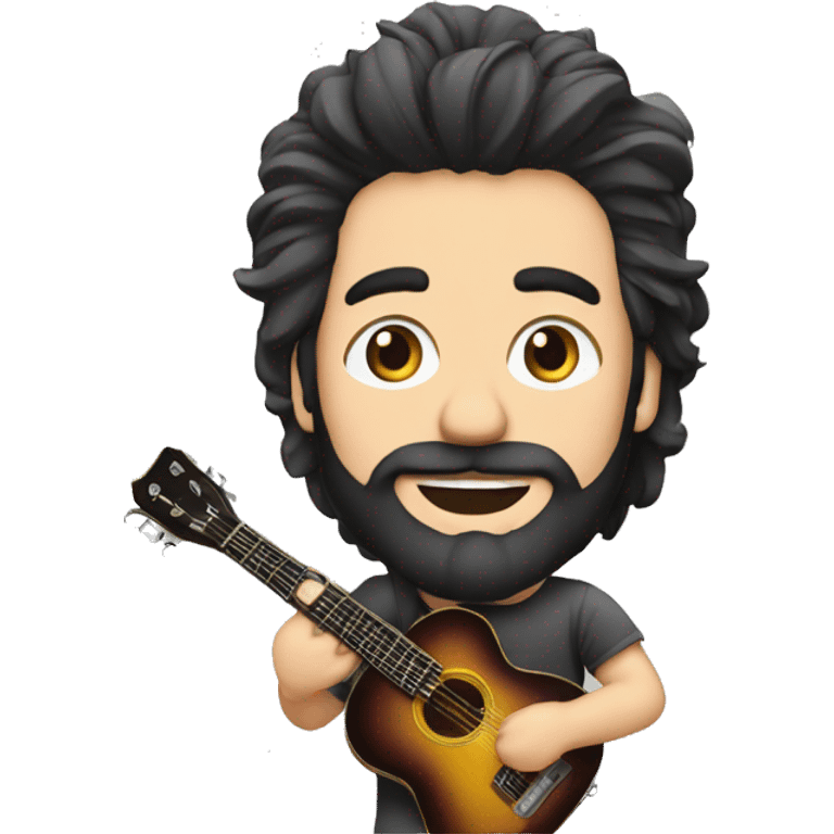 Guitarrista moreno pelo largo con barba emoji