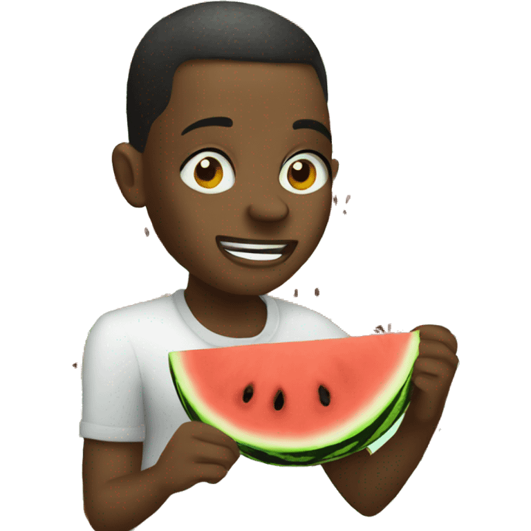 african eating watermelon emoji