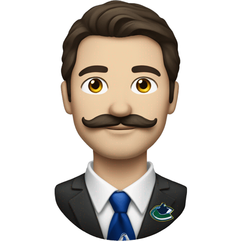 handsome brunette vancouver Canucks fan with moustache  emoji