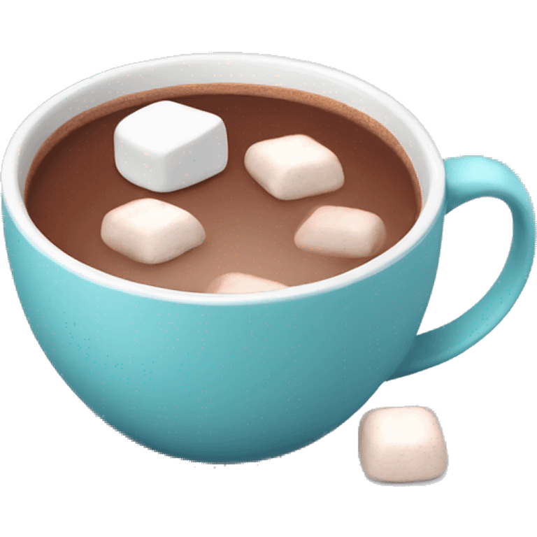 Red mug with hot cocoa and marshmallows emoji