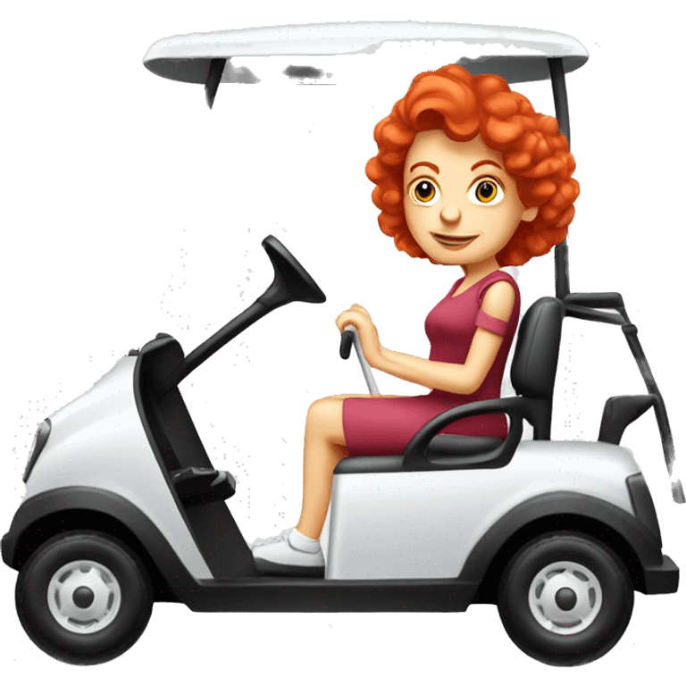 Red hair lady golf cart emoji