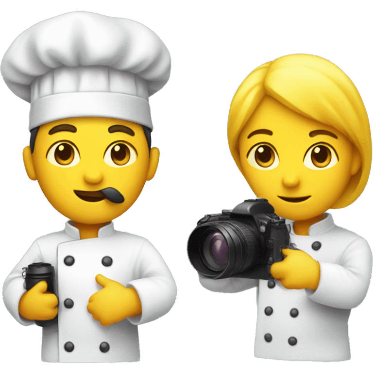 Chef, yellow skin, camera in hand  emoji