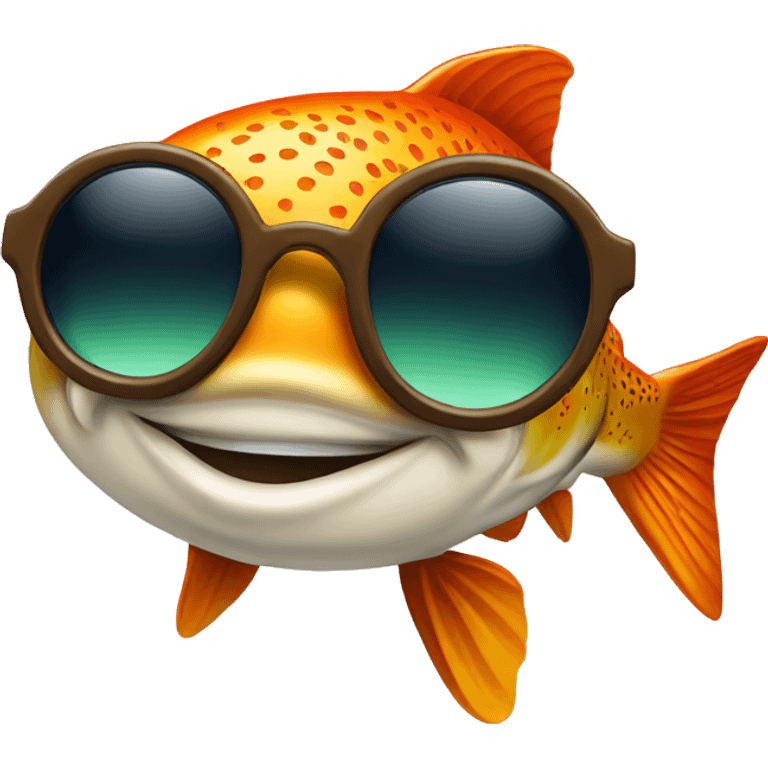 A trout wearing sunglasses emoji