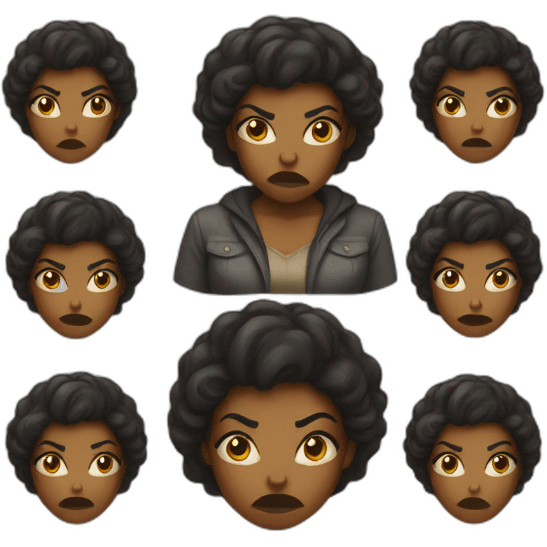 An angry black woman emoji