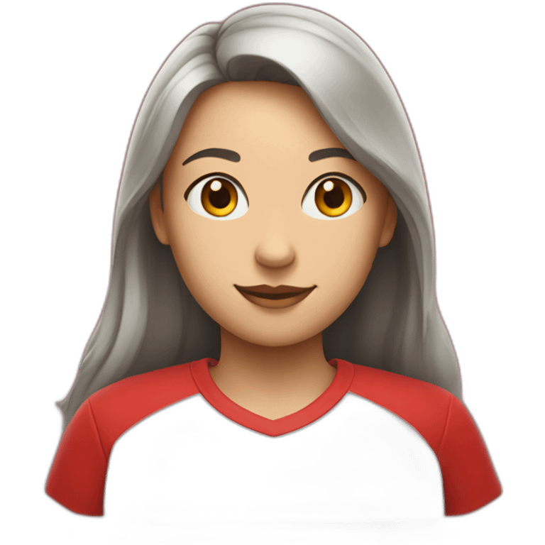 girl with red shirt with ubdc on the shirt emoji