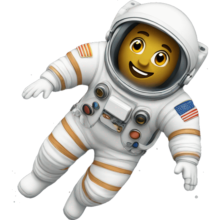 Astronaut floating in the space full of stars emoji