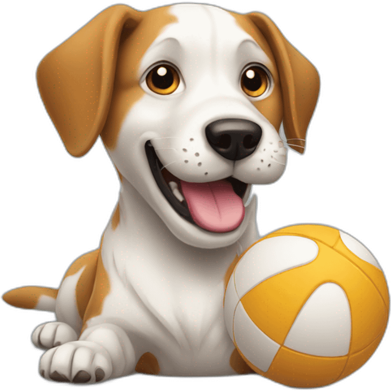 Dog playing with a ball emoji