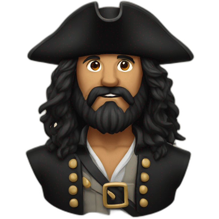 blackbeard with long hair emoji