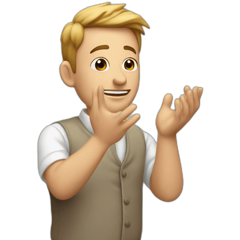 man clapping hands with bug flying in between them emoji