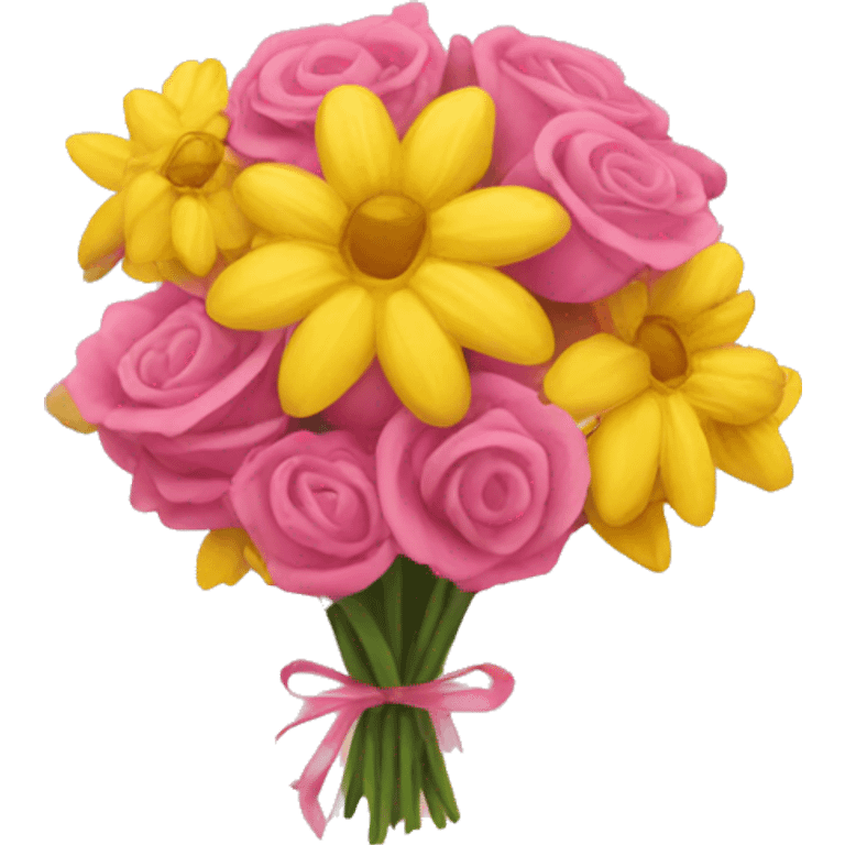 Pink and yellow bouquet  emoji