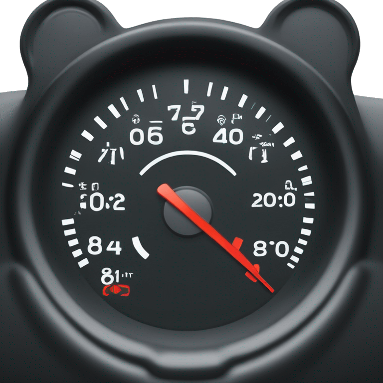 a car instrument cluster with a tachometer and a speedometer emoji