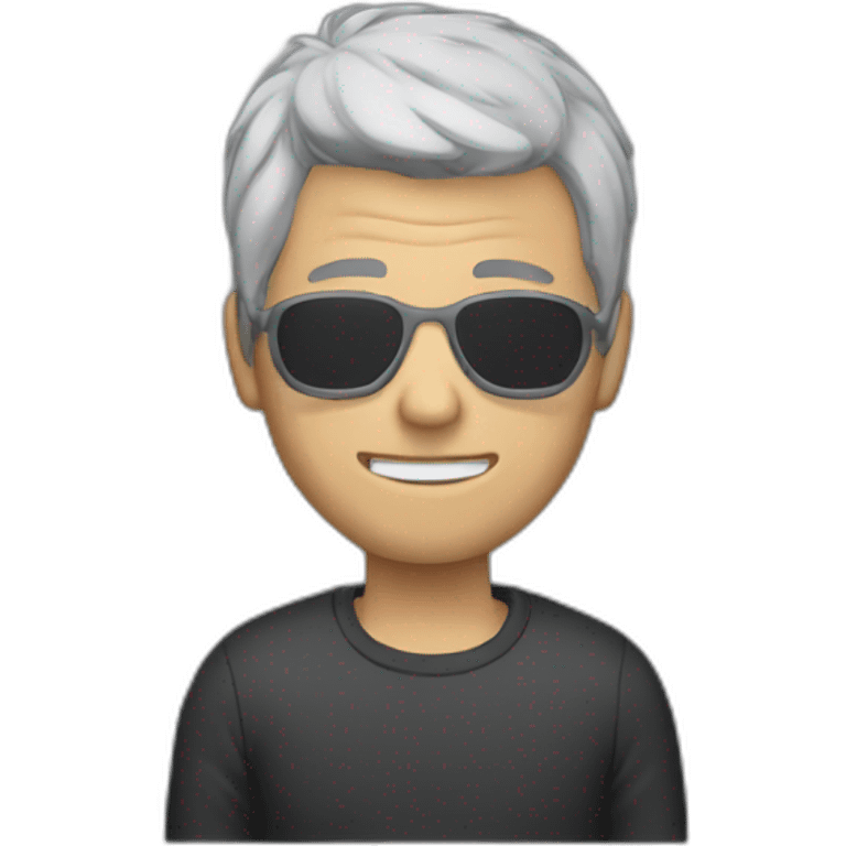 guy with skull mask with grey hair emoji