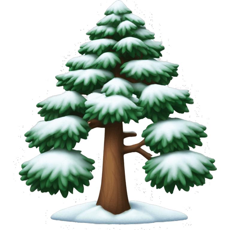 Pine tree with snow emoji