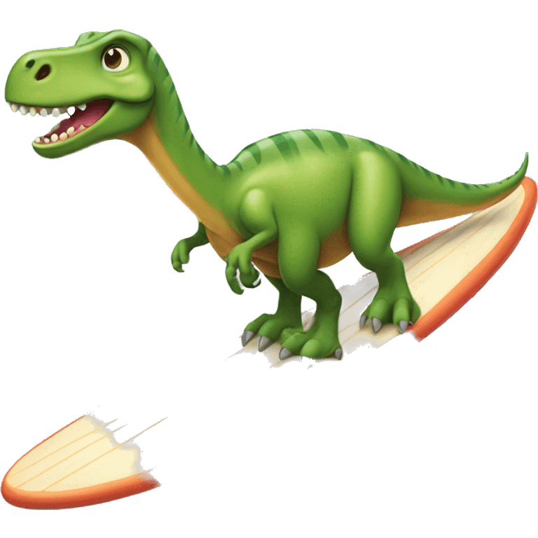 Dinosaur on surfboard emoji