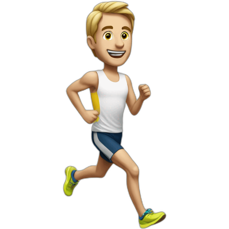 Whit man runnig marathon emoji