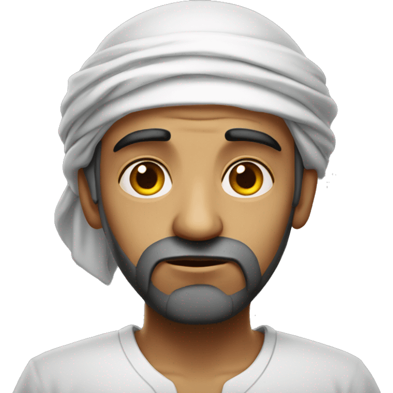 sad arab photorealistic serious emoji