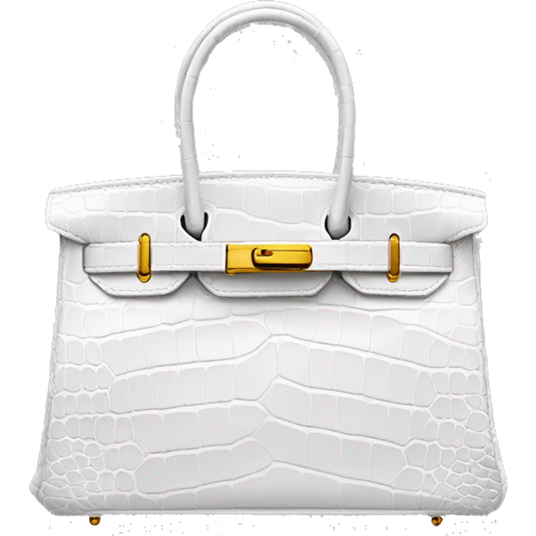 Birkin bag in white croco  emoji