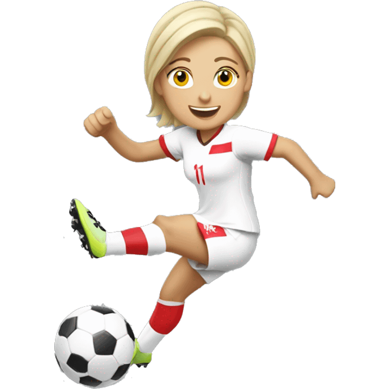 Poland female soccer player jumping emoji