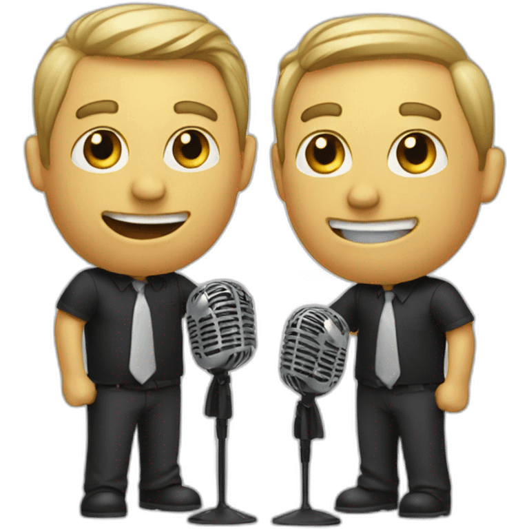 two men with microphones emoji