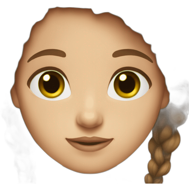 Brown hair Girl with Square classes Green eyes emoji