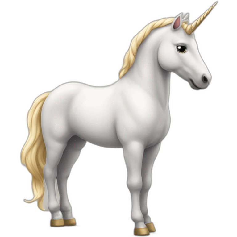 A unicorn standing on its two back legs emoji