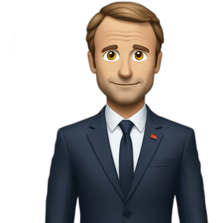 Macron faisant un pet emoji