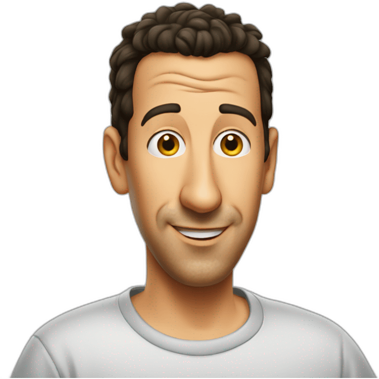 actor adam sandler cartoon wearing tee emoji