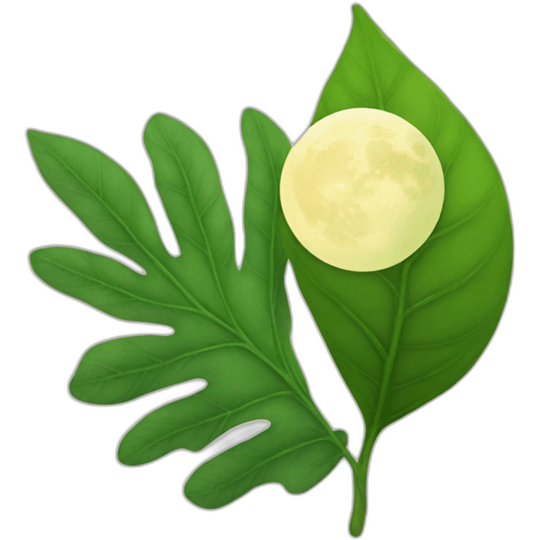 Mix of leaf and moon emoji