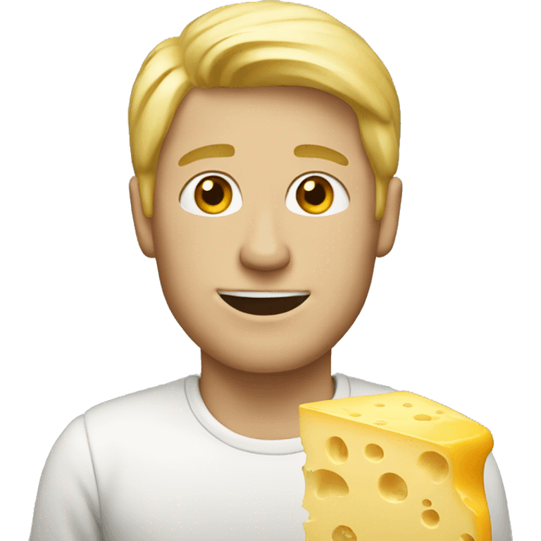 blond man with cheese emoji