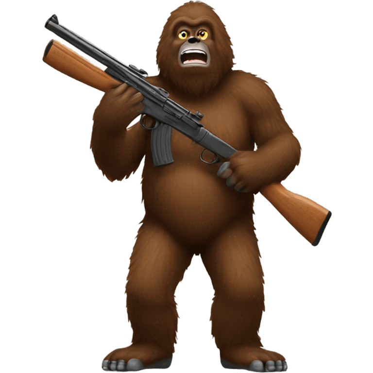 Bigfoot with a shotgun emoji